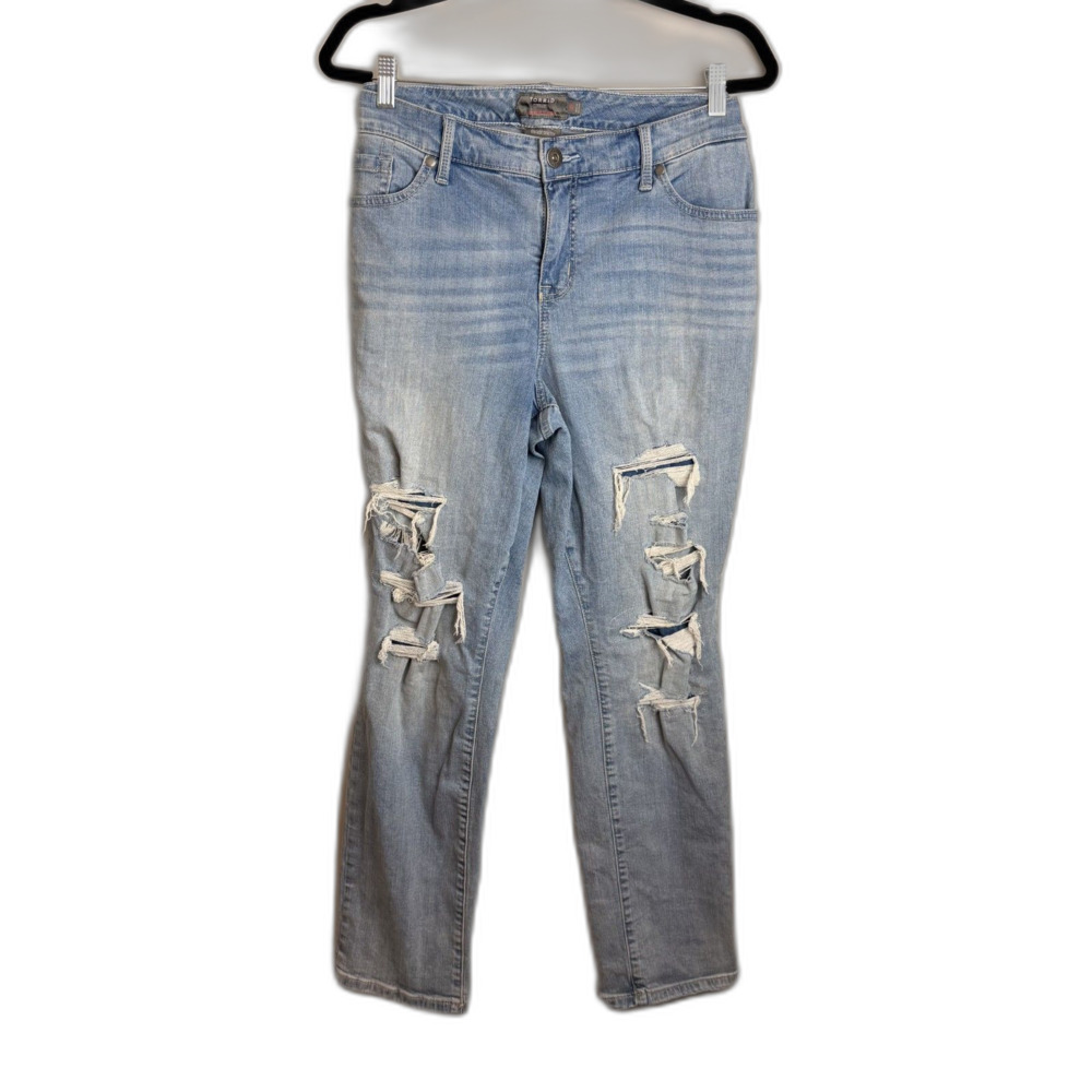 Torrid Boyfriend Straight Jeans Light Wash Distressed Vintage Stretch Size 18R